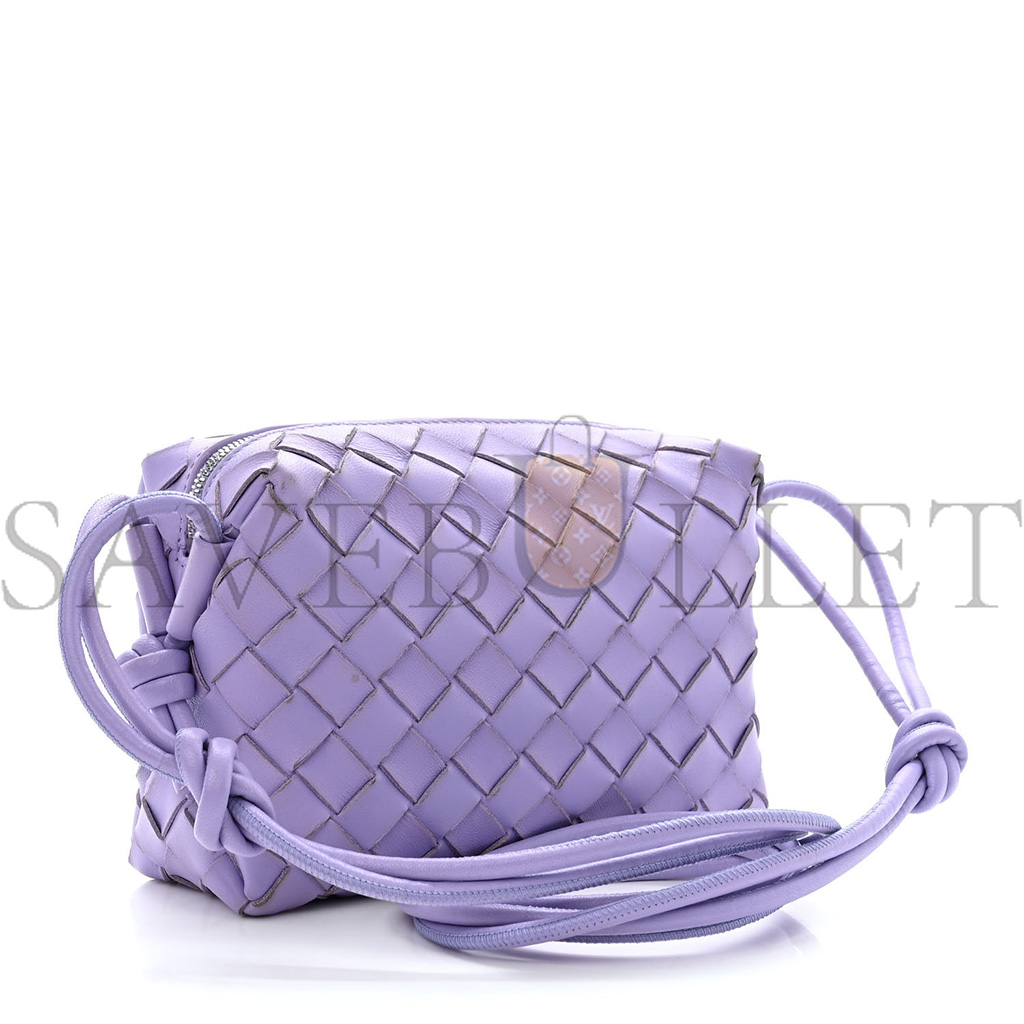 BOTTEGA VENETA NAPPA INTRECCIATO MINI LOOP CAMERA BAG WISTERIA  (17*11*7cm)