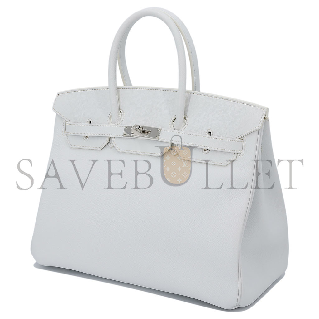 HERMÈS BIRKIN 35 TOGO LEATHER WHITE SILVER BUCKLE BAG H028369CK01 (35*28*18cm)