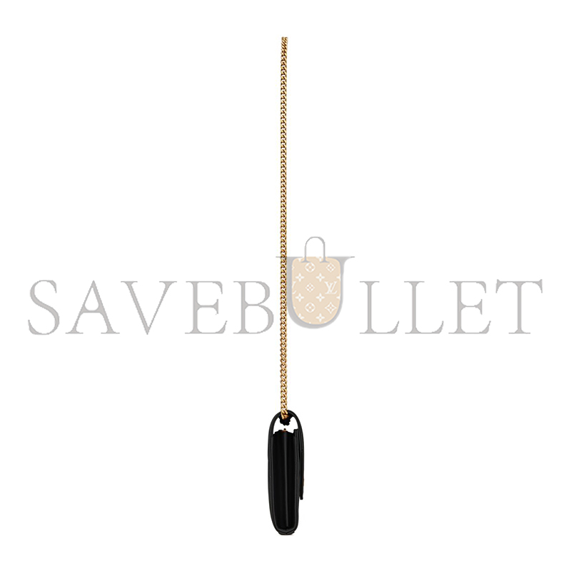 YSL CLASSIC CASSANDRE CHAIN WALLET IN GRAIN DE POUDRE LEATHER 377828BOW011000 (22.5*14*4cm)