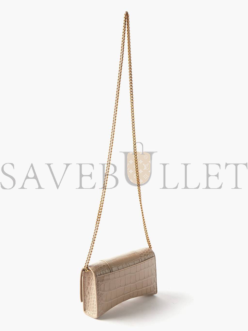 BALENCIAGA BROWN HOURGLASS CROCODILE-EFFECT LEATHER CROSS-BODY BAG  MATCHESFASHION US (19.4*11*4.8cm)