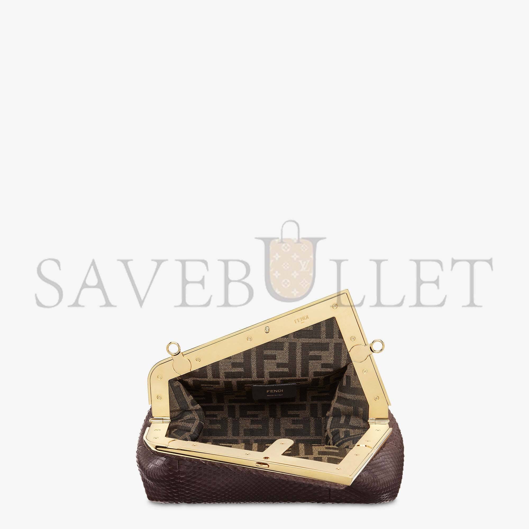 FENDI FIRST SMALL - DARK BROWN PYTHON LEATHER BAG 8BP129AHN2F12G2 (26*18*9.5cm) FENDI FIRST SMALL - DARK BROWN PYTHON LEATHER BAG 8BP129AHN2F12G2 (26*18*9.5cm)