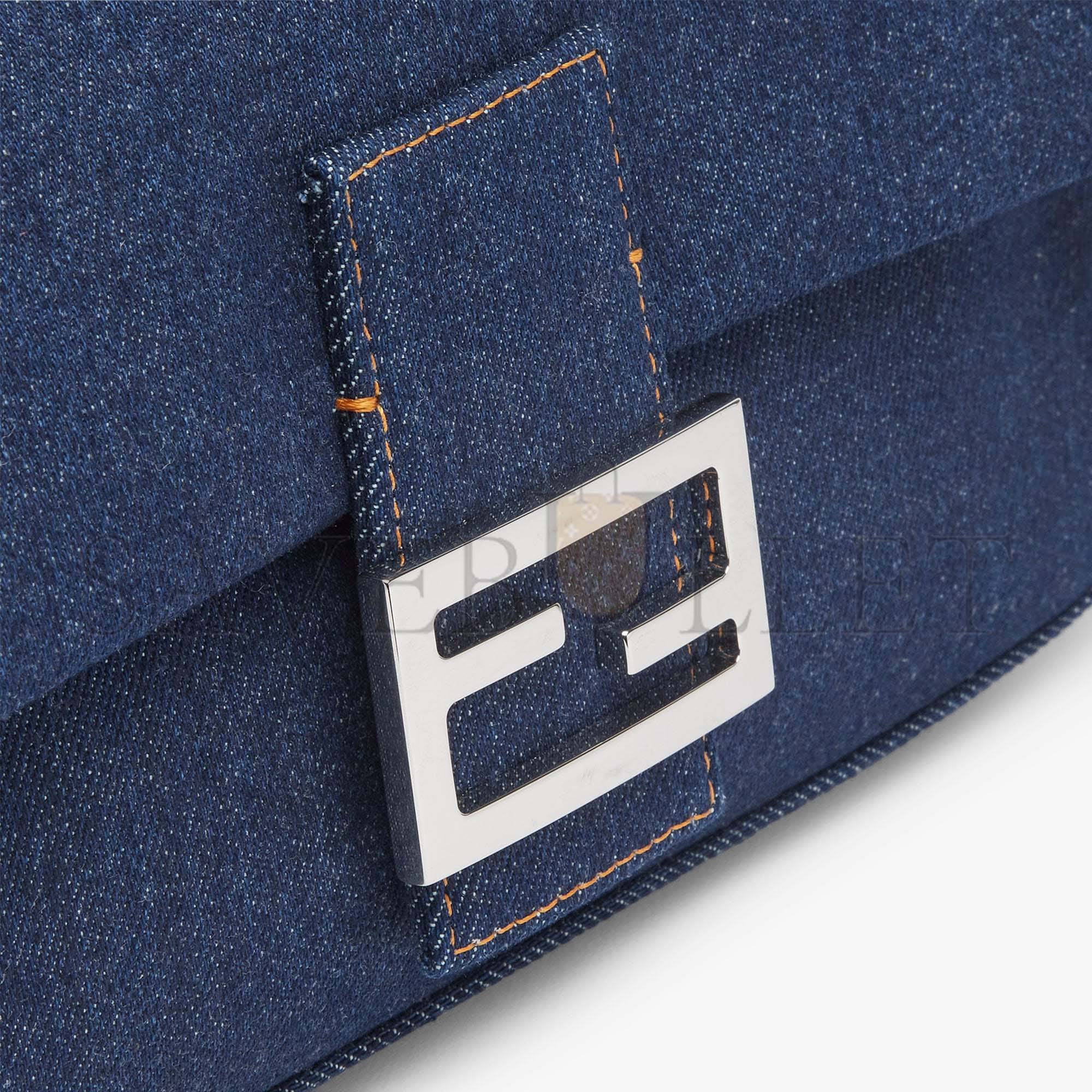 FENDI BAGUETTE - RE-EDITION BAG IN BLUE DENIM 8BR600AL9WF0KR1 (27*15*6cm) FENDI BAGUETTE - RE-EDITION BAG IN BLUE DENIM 8BR600AL9WF0KR1 (27*15*6cm)