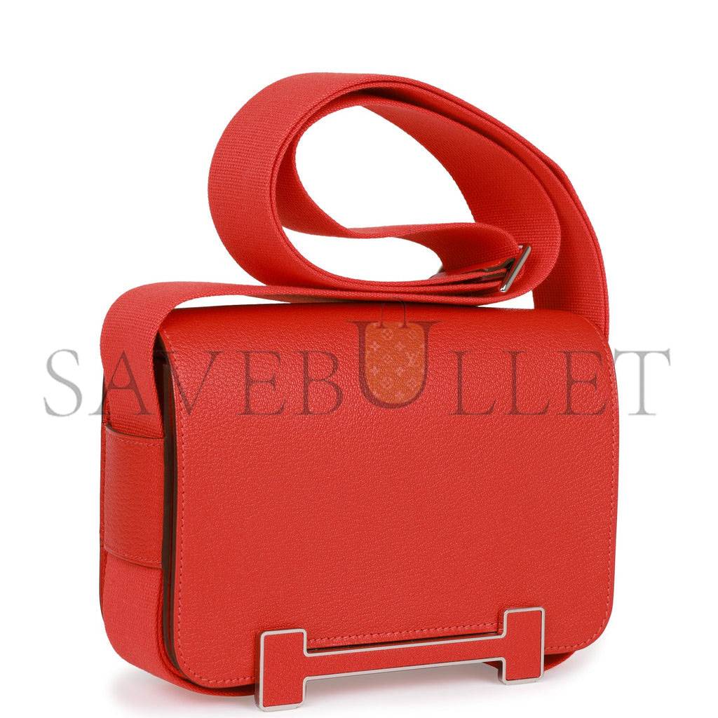 HERMES GETA CAPUCINE CHEVRE PALLADIUM HARDWARE (20.3*14*6.4cm) HERMES GETA CAPUCINE CHEVRE PALLADIUM HARDWARE (20.3*14*6.4cm)
