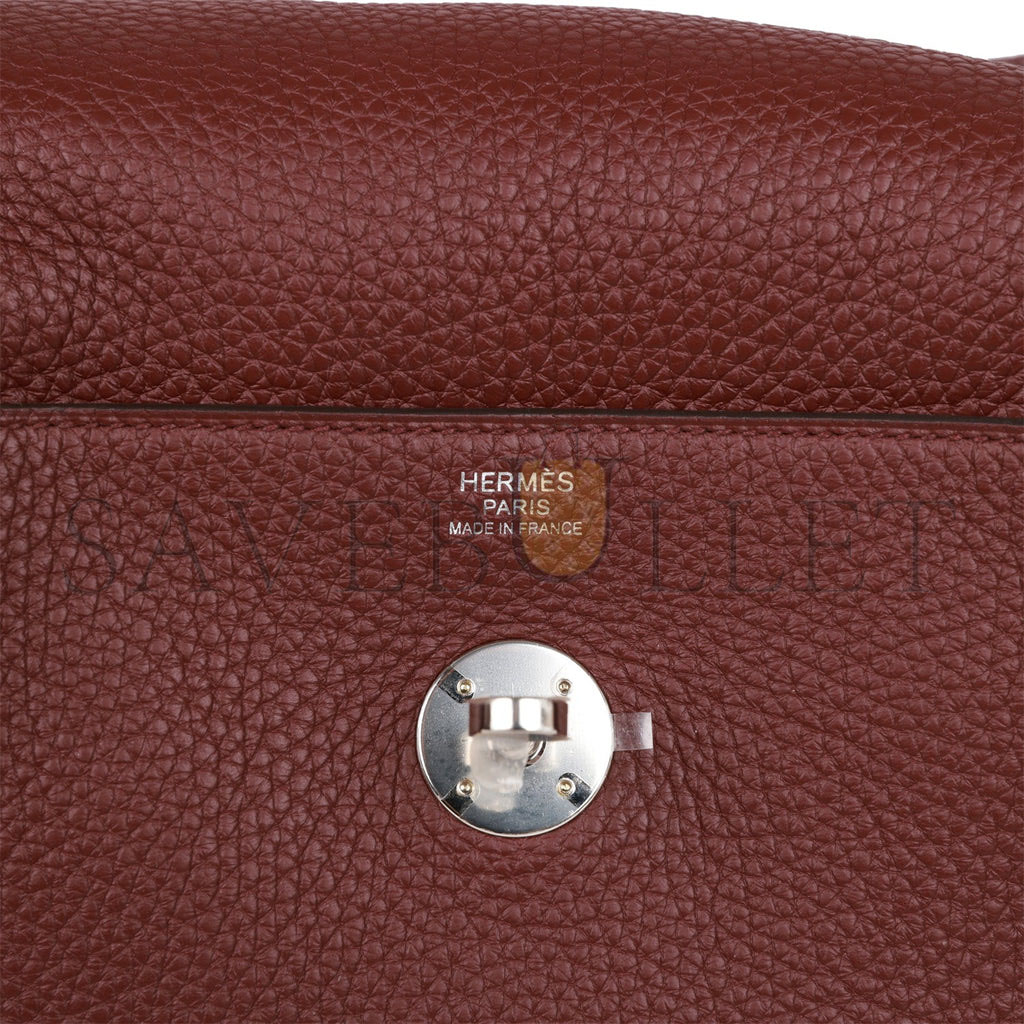 HERMES LINDY 30 BORDEAUX CLEMENCE PALLADIUM HARDWARE (30*19*16cm)