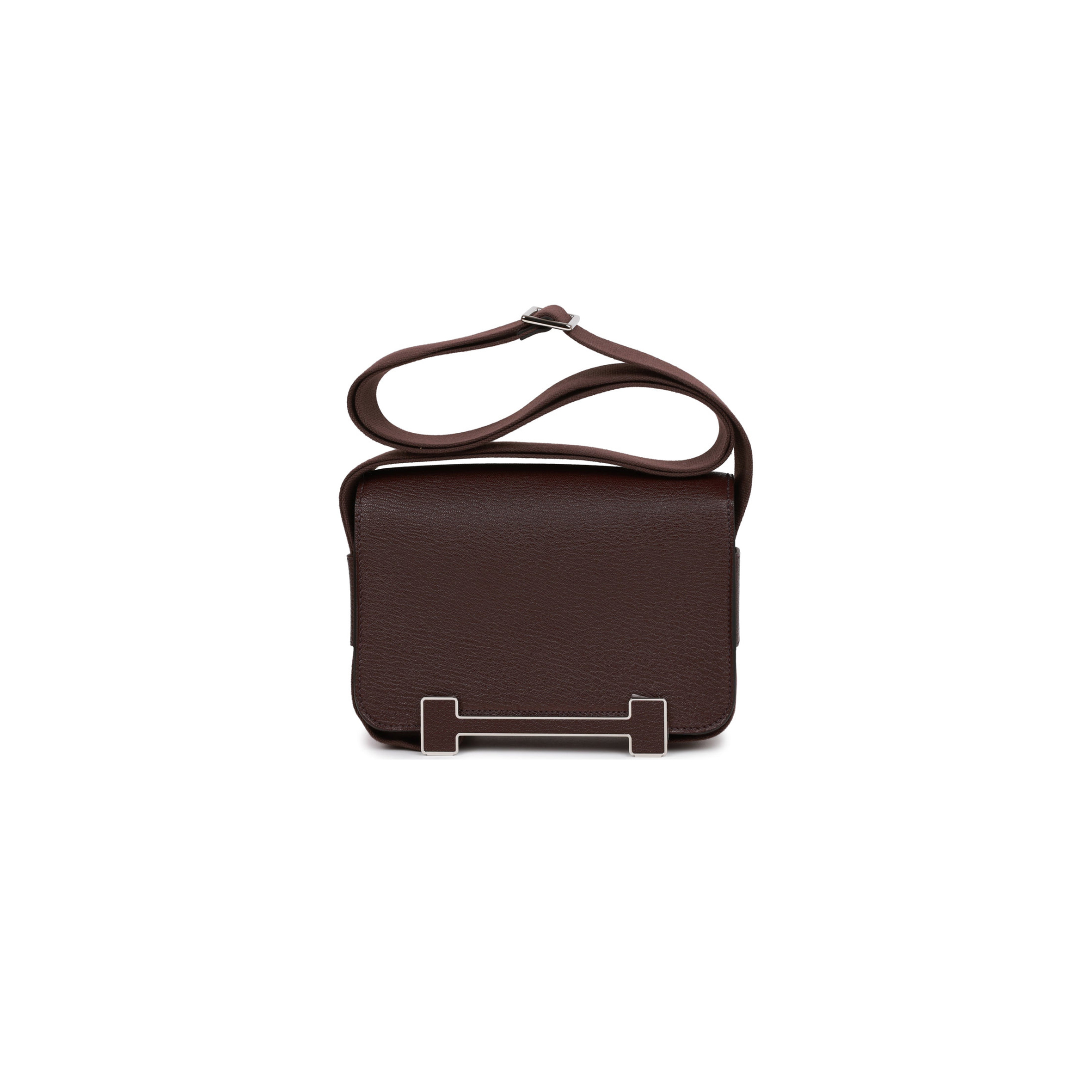 HERMES GETA ROUGE SELLIER CHEVRE PALLADIUM HARDWARE (20.3*14*6.4cm) HERMES GETA ROUGE SELLIER CHEVRE PALLADIUM HARDWARE (20.3*14*6.4cm)