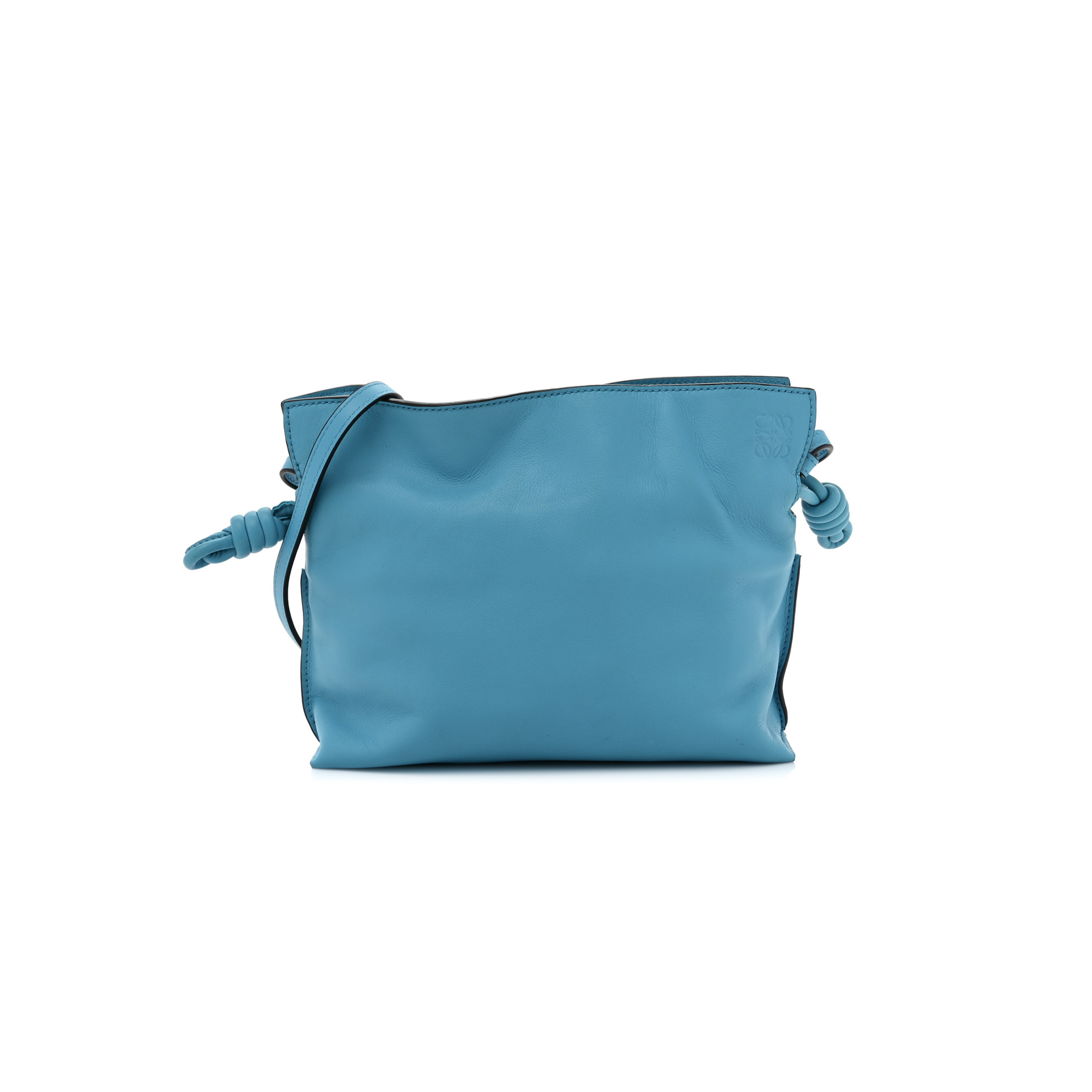 LOEWE CALFSKIN MINI FLAMENCO KNOT BAG CYAN (22*18*7cm) LOEWE CALFSKIN MINI FLAMENCO KNOT BAG CYAN (22*18*7cm)
