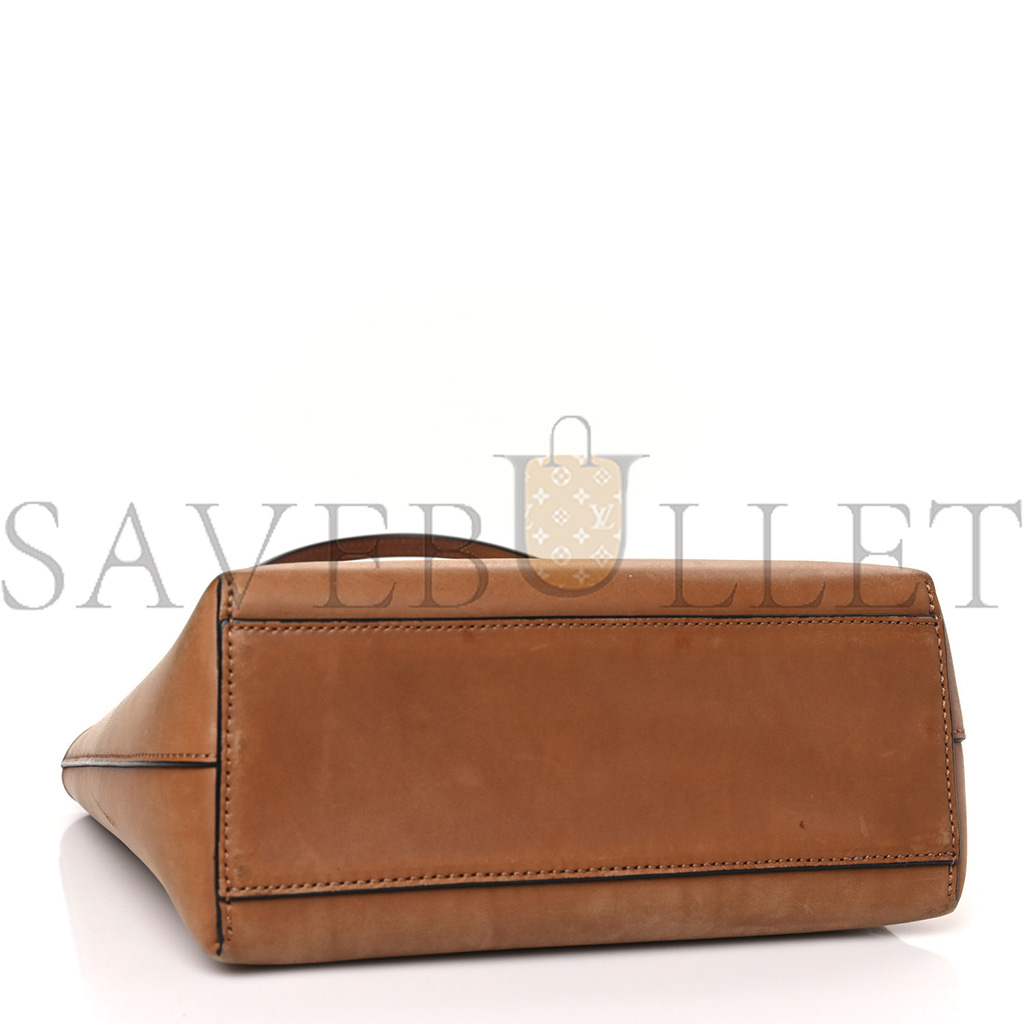 LOEWE CALFSKIN DOUBLE HANDLE SQUARE TOTE CAMEL CAPRI BLUE (22*21*10cm) LOEWE CALFSKIN DOUBLE HANDLE SQUARE TOTE CAMEL CAPRI BLUE (22*21*10cm)