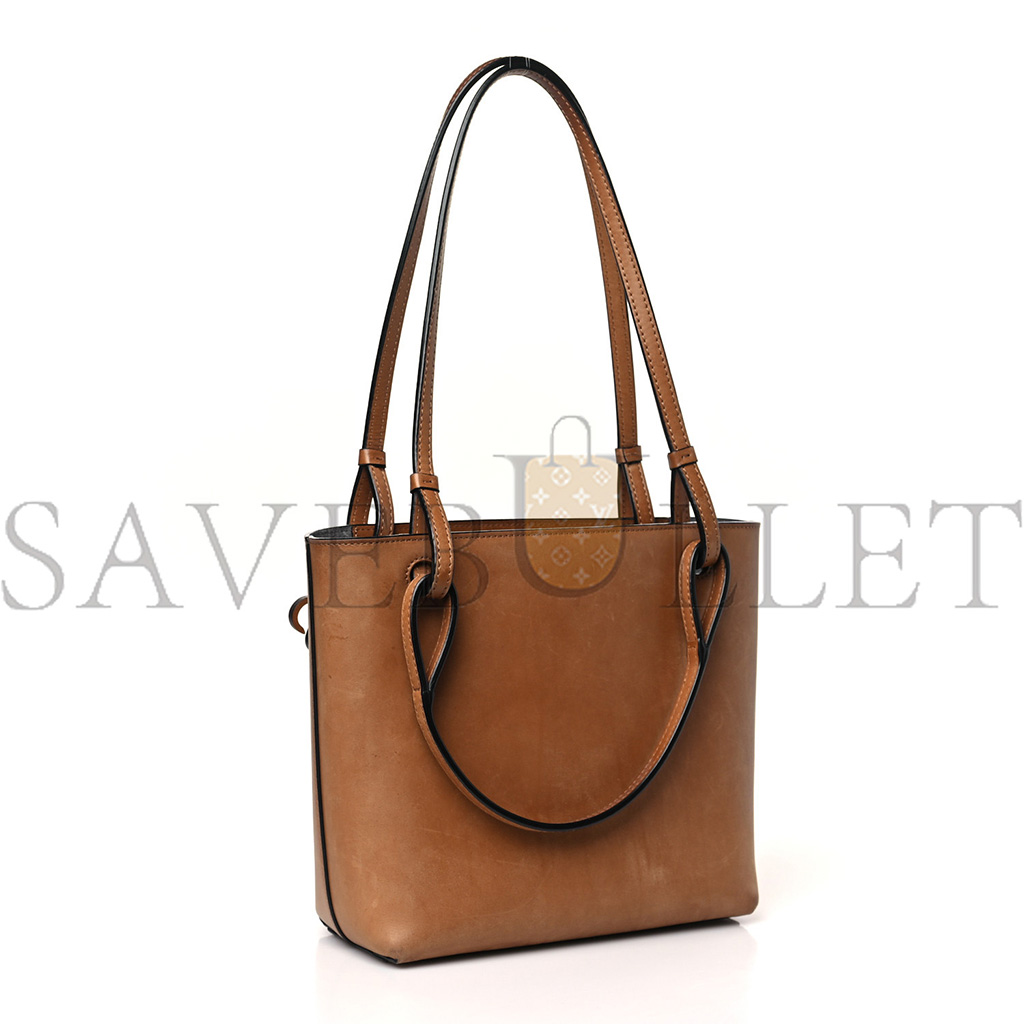 LOEWE CALFSKIN DOUBLE HANDLE SQUARE TOTE CAMEL CAPRI BLUE (22*21*10cm) LOEWE CALFSKIN DOUBLE HANDLE SQUARE TOTE CAMEL CAPRI BLUE (22*21*10cm)