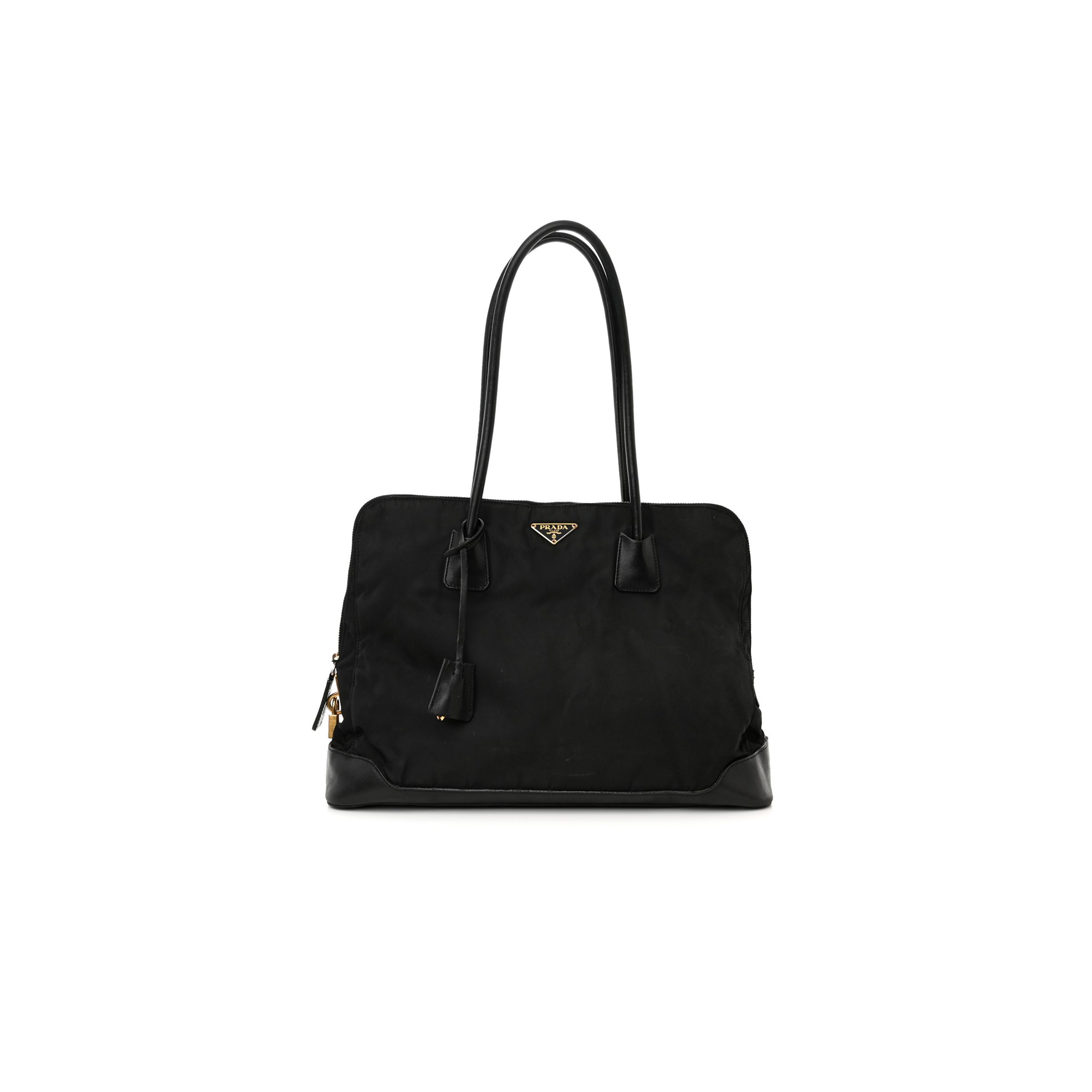 PRADA TESSUTO NYLON CALFSKIN TOTE BLACK (36*27*11cm) PRADA TESSUTO NYLON CALFSKIN TOTE BLACK (36*27*11cm)