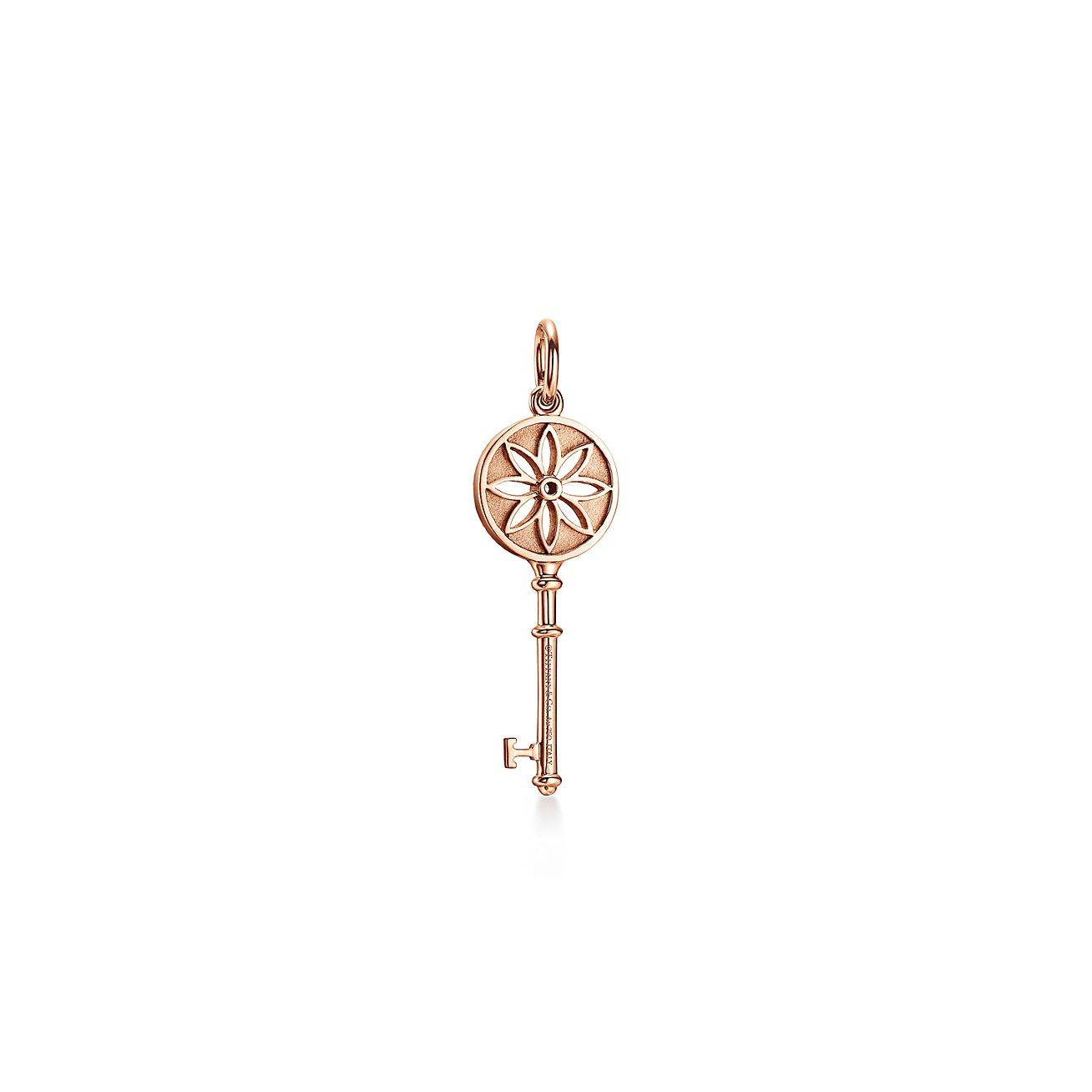 TIFFANY KEYS DAISY KEY IN ROSE GOLD WITH A DIAMOND, 1.5 TIFFANY KEYS DAISY KEY IN ROSE GOLD WITH A DIAMOND, 1.5