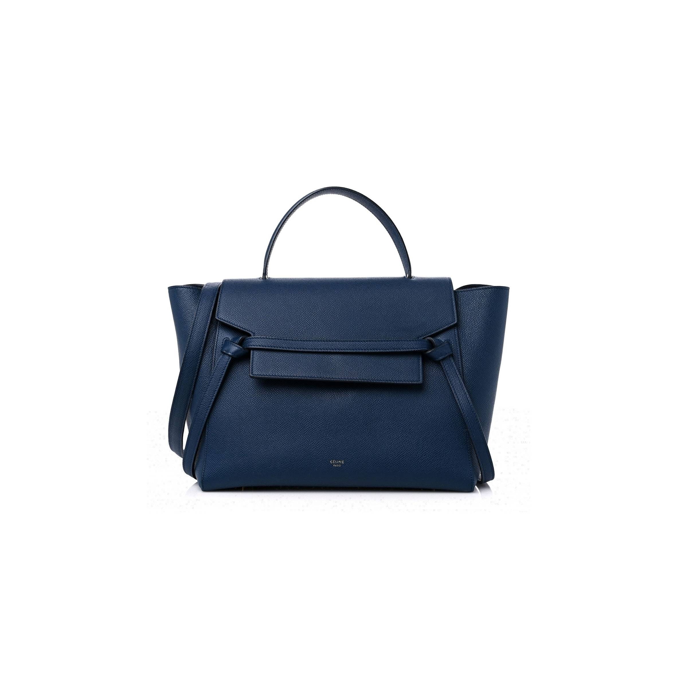 CELINE GRAINED CALFSKIN MINI BELT BAG DEEPSEA (28*23*17cm)