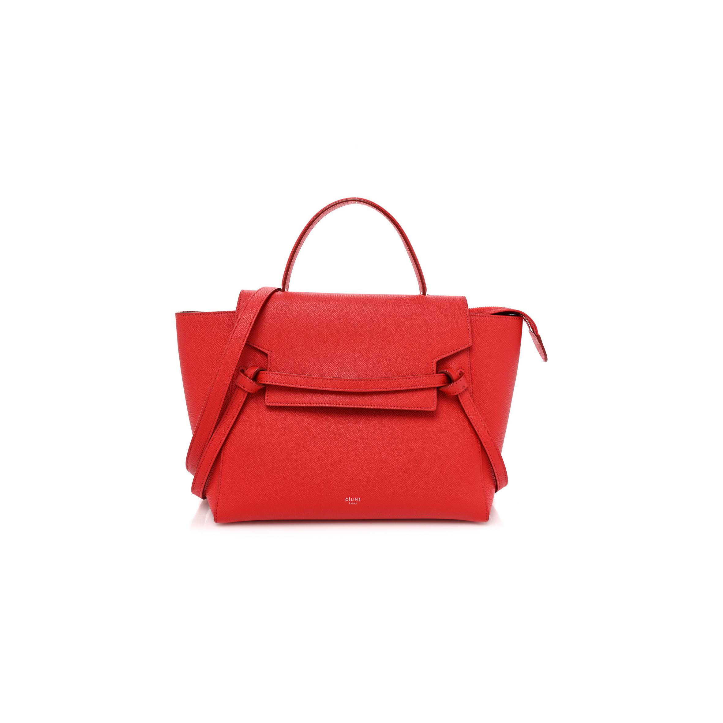 CELINE GRAINED CALFSKIN MINI BELT BAG COQUELICOT (32*30*18cm) CELINE GRAINED CALFSKIN MINI BELT BAG COQUELICOT (32*30*18cm)