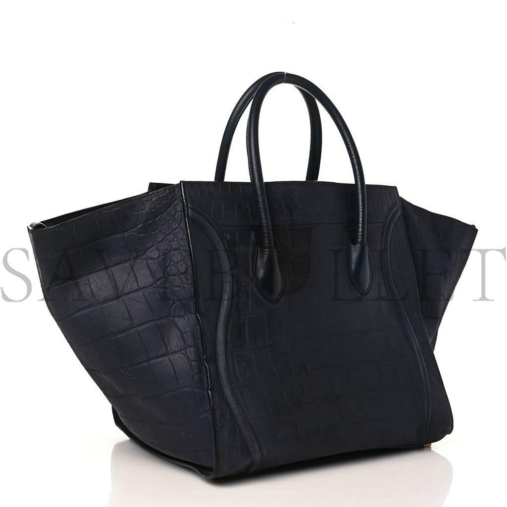 CELINE CROCODILE EMBOSSED CALFSKIN MEDIUM PHANTOM LUGGAGE NAVY BLUE (30*27*24cm)