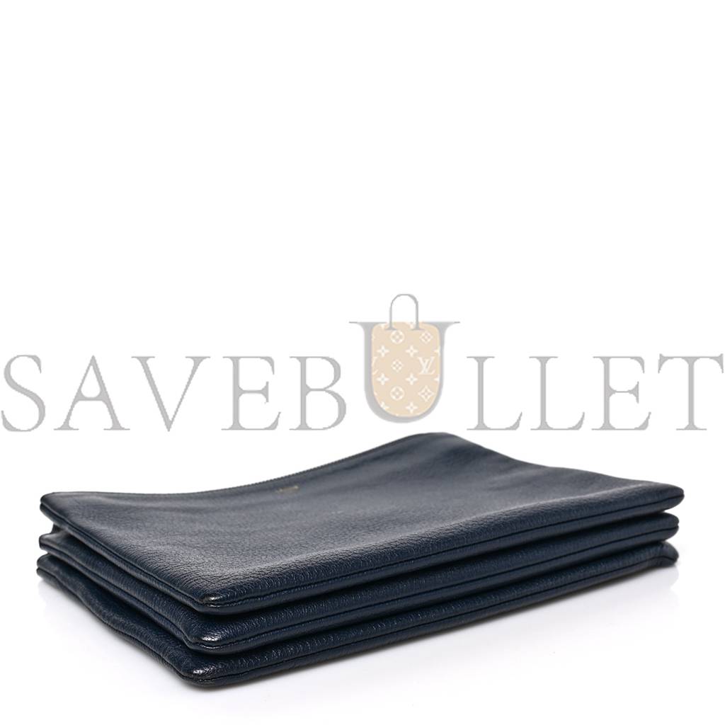 CELINE GOATSKIN LARGE TRIO CROSSBODY BAG DARK BLUE (24*18*3cm) CELINE GOATSKIN LARGE TRIO CROSSBODY BAG DARK BLUE (24*18*3cm)