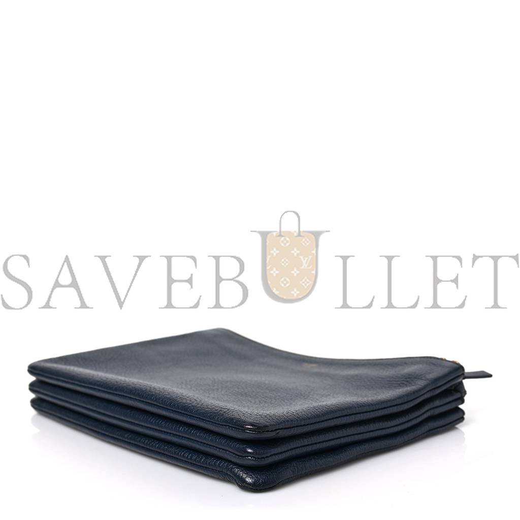 CELINE GOATSKIN LARGE TRIO CROSSBODY BAG DARK BLUE (24*18*3cm) CELINE GOATSKIN LARGE TRIO CROSSBODY BAG DARK BLUE (24*18*3cm)
