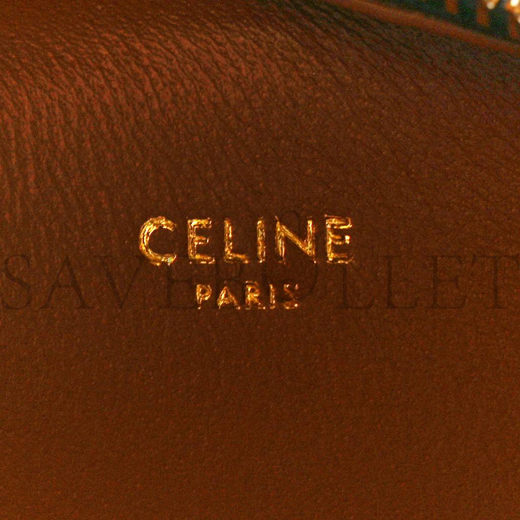 CELINE TRIOMPHE CANVAS CALFSKIN MEDIUM CROQUE BAG TAN (20*16*3cm) CELINE TRIOMPHE CANVAS CALFSKIN MEDIUM CROQUE BAG TAN (20*16*3cm)