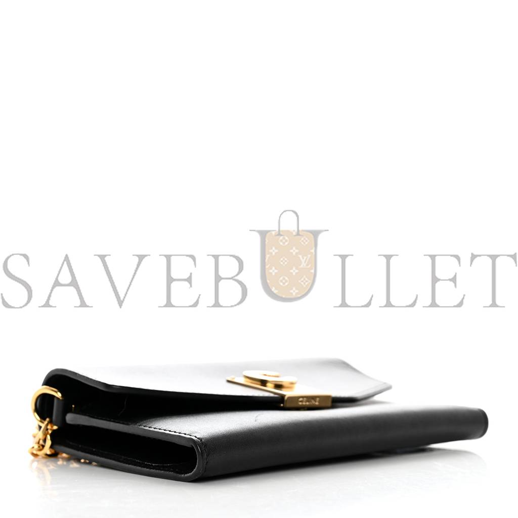 CELINE SHINY SMOOTH CALFSKIN C PHONE HOLDER WALLET ON CHAIN BAG BLACK (15*10*3cm) CELINE SHINY SMOOTH CALFSKIN C PHONE HOLDER WALLET ON CHAIN BAG BLACK (15*10*3cm)