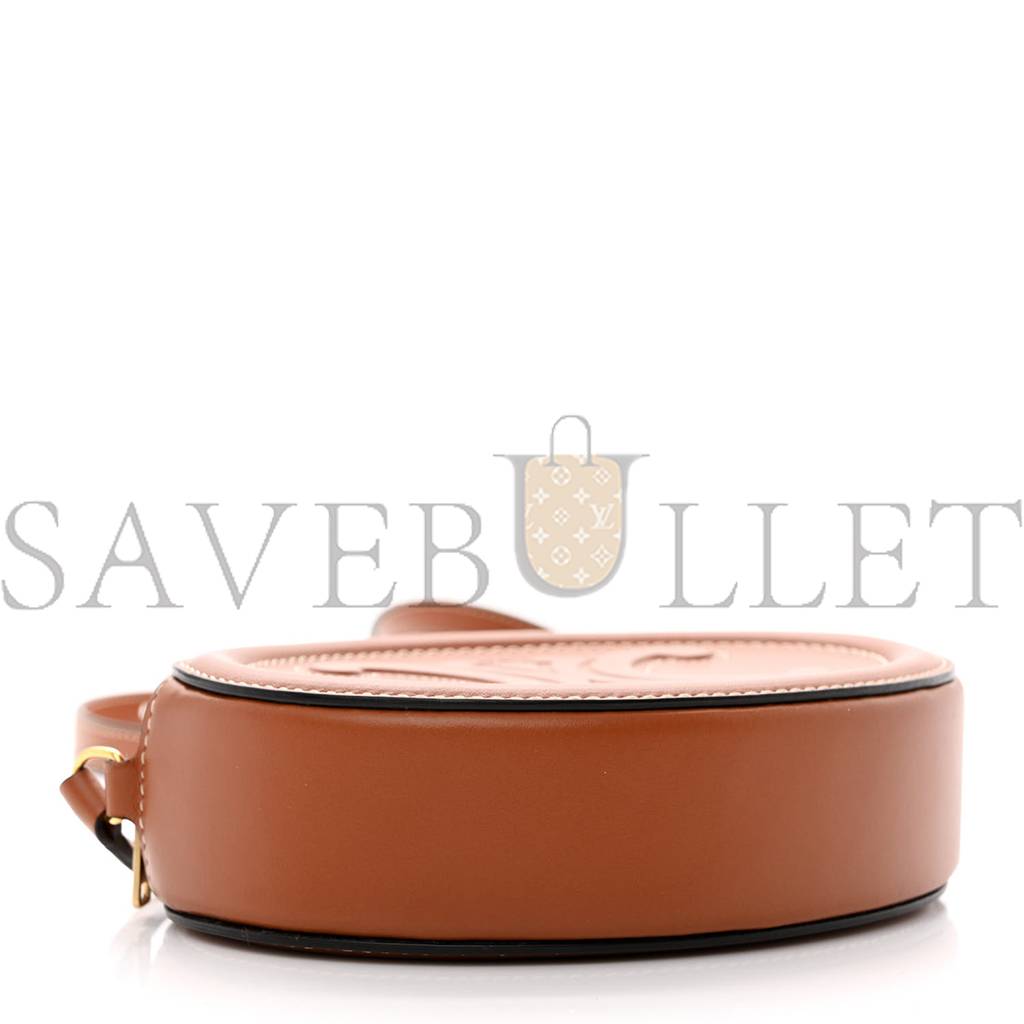 CELINE SMOOTH CALFSKIN CUIR TRIOMPHE OVAL CROSSBODY PURSE TAN (16*12*4cm) CELINE SMOOTH CALFSKIN CUIR TRIOMPHE OVAL CROSSBODY PURSE TAN (16*12*4cm)