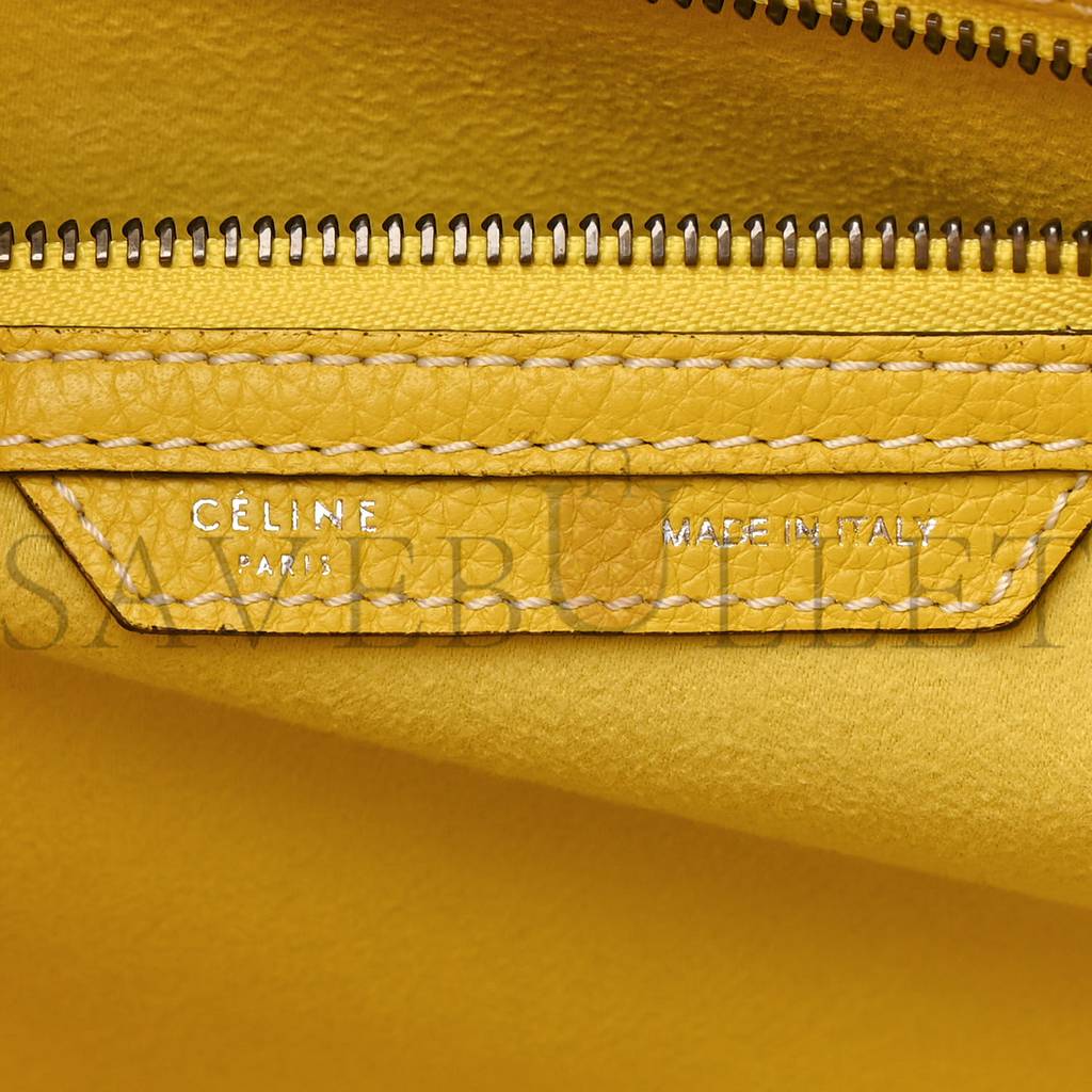 CELINE DRUMMED CALFSKIN MINI LUGGAGE CITRON (30*29*17cm) CELINE DRUMMED CALFSKIN MINI LUGGAGE CITRON (30*29*17cm)