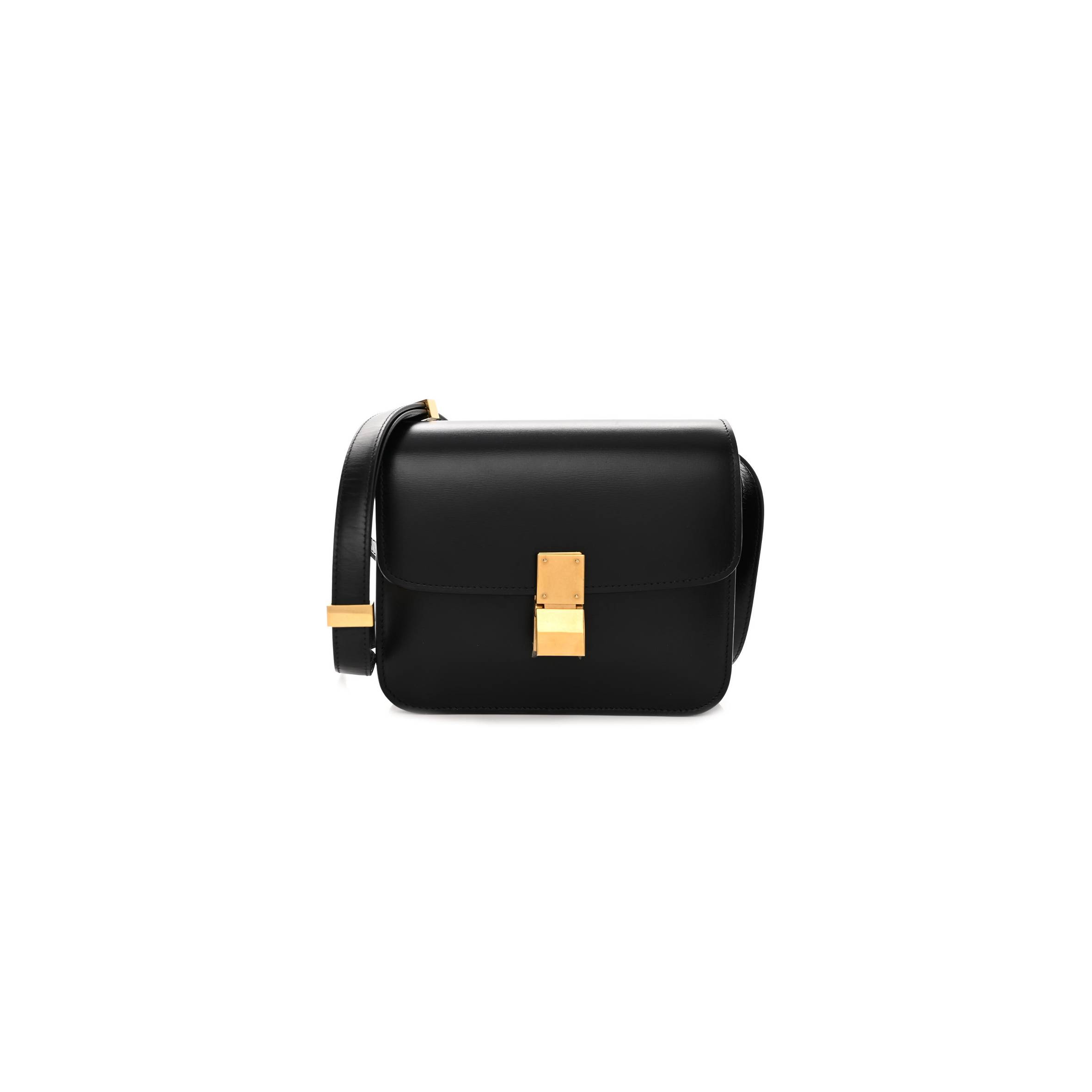 CELINE BOX CALFSKIN TEEN CLASSIC BOX FLAP BAG BLACK (18*15*6cm) CELINE BOX CALFSKIN TEEN CLASSIC BOX FLAP BAG BLACK (18*15*6cm)