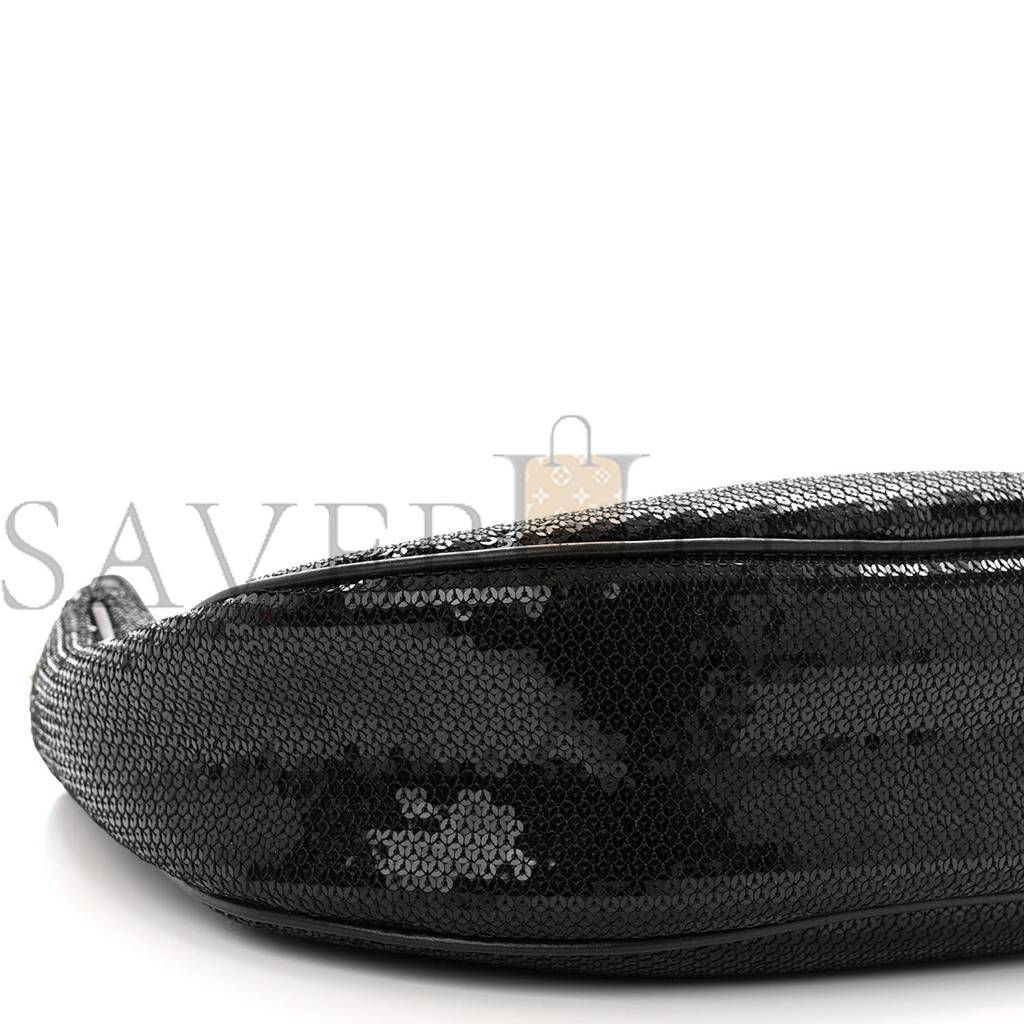 CELINE SEQUIN MEDIUM CHAIN AVA SHOULDER BAG BLACK (25*20*8cm) CELINE SEQUIN MEDIUM CHAIN AVA SHOULDER BAG BLACK (25*20*8cm)
