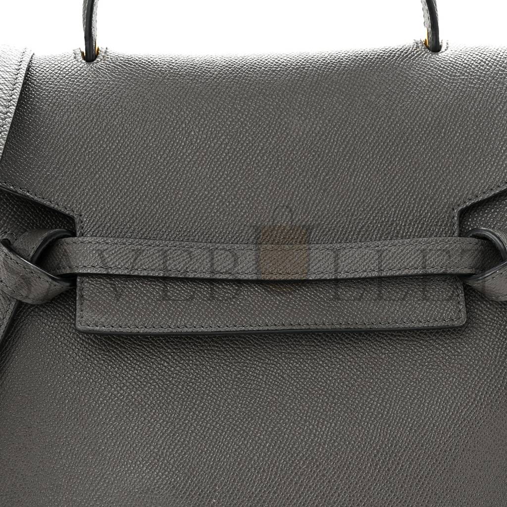 CELINE BABY GRAINED CALFSKIN MICRO BELT BAG GREY (23*22*14cm)