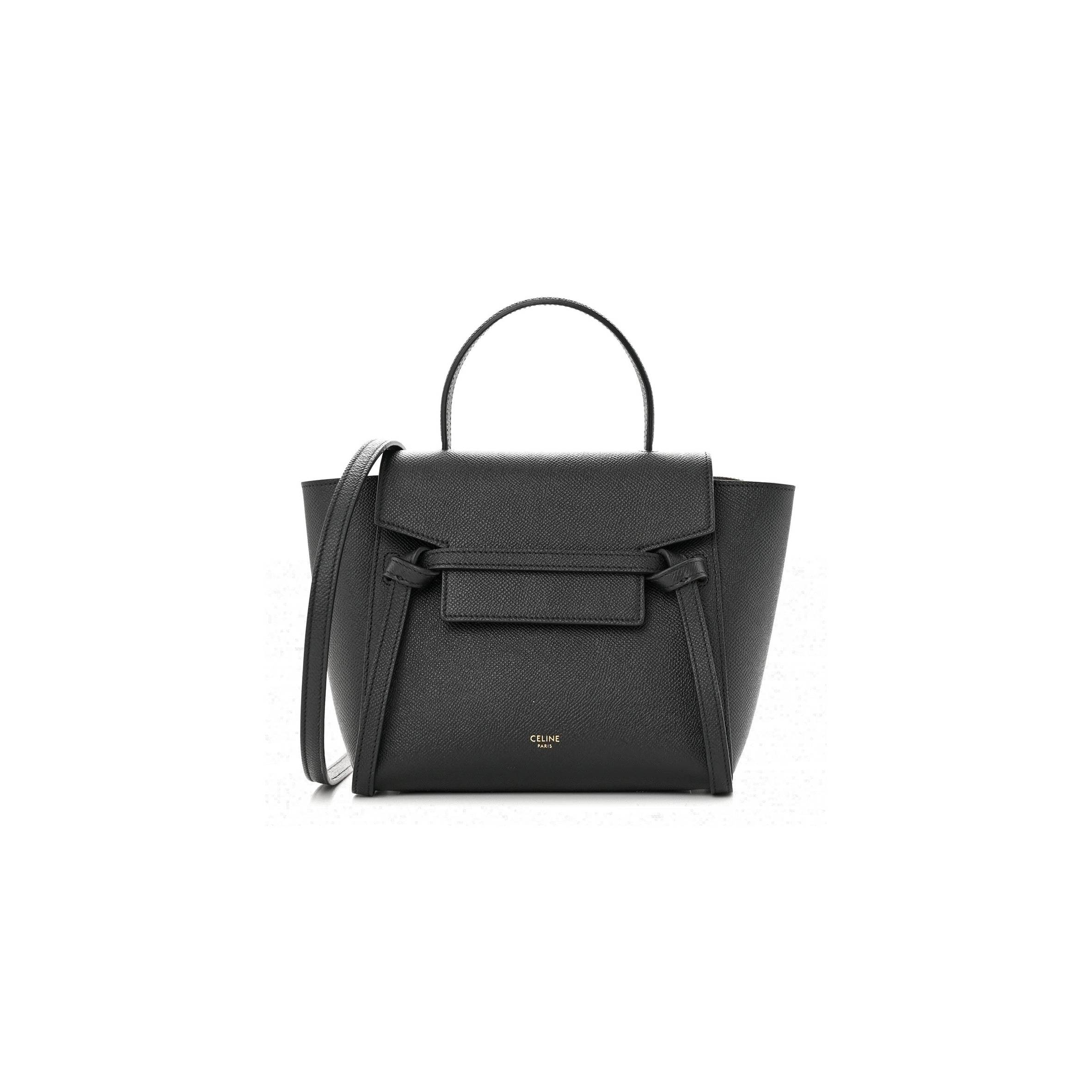 CELINE GRAINED CALFSKIN NANO BELT BAG BLACK (20*15*10cm) CELINE GRAINED CALFSKIN NANO BELT BAG BLACK (20*15*10cm)