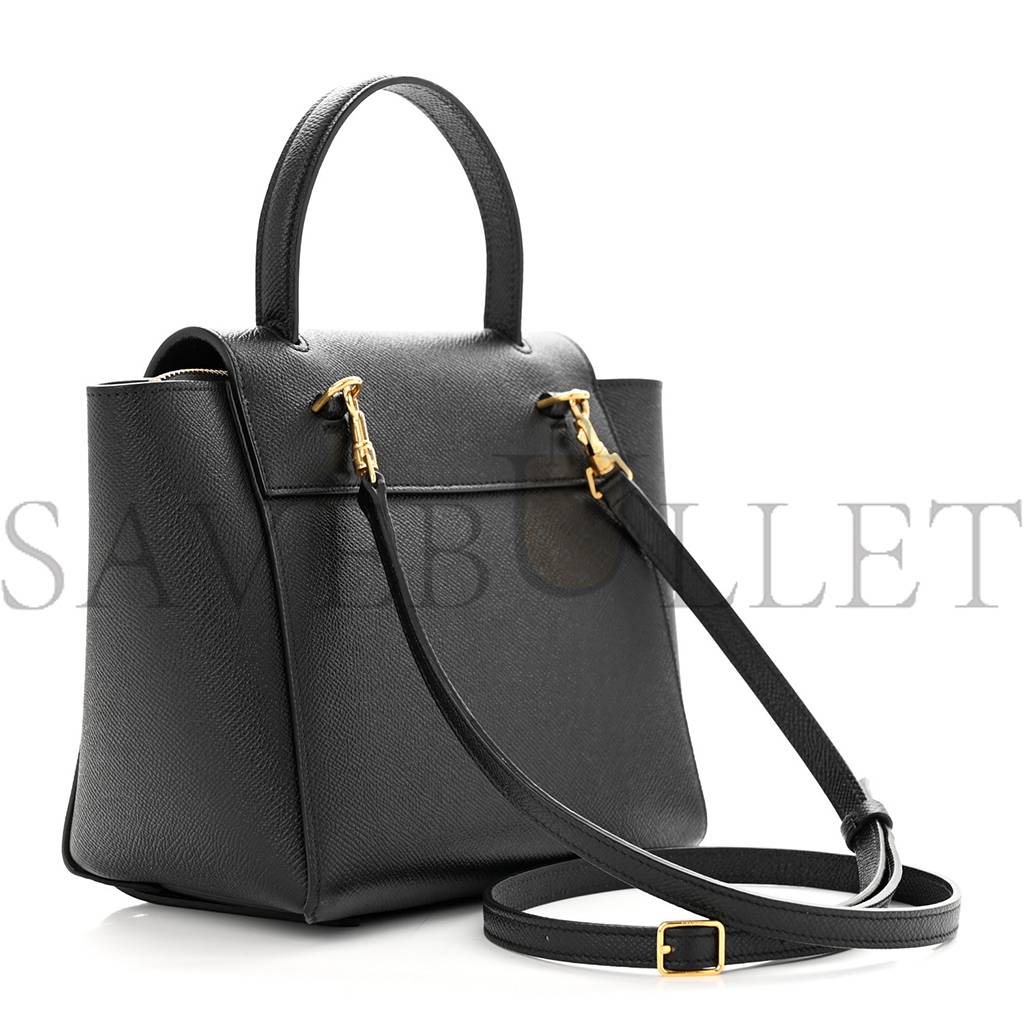 CELINE GRAINED CALFSKIN NANO BELT BAG BLACK (20*15*10cm) CELINE GRAINED CALFSKIN NANO BELT BAG BLACK (20*15*10cm)