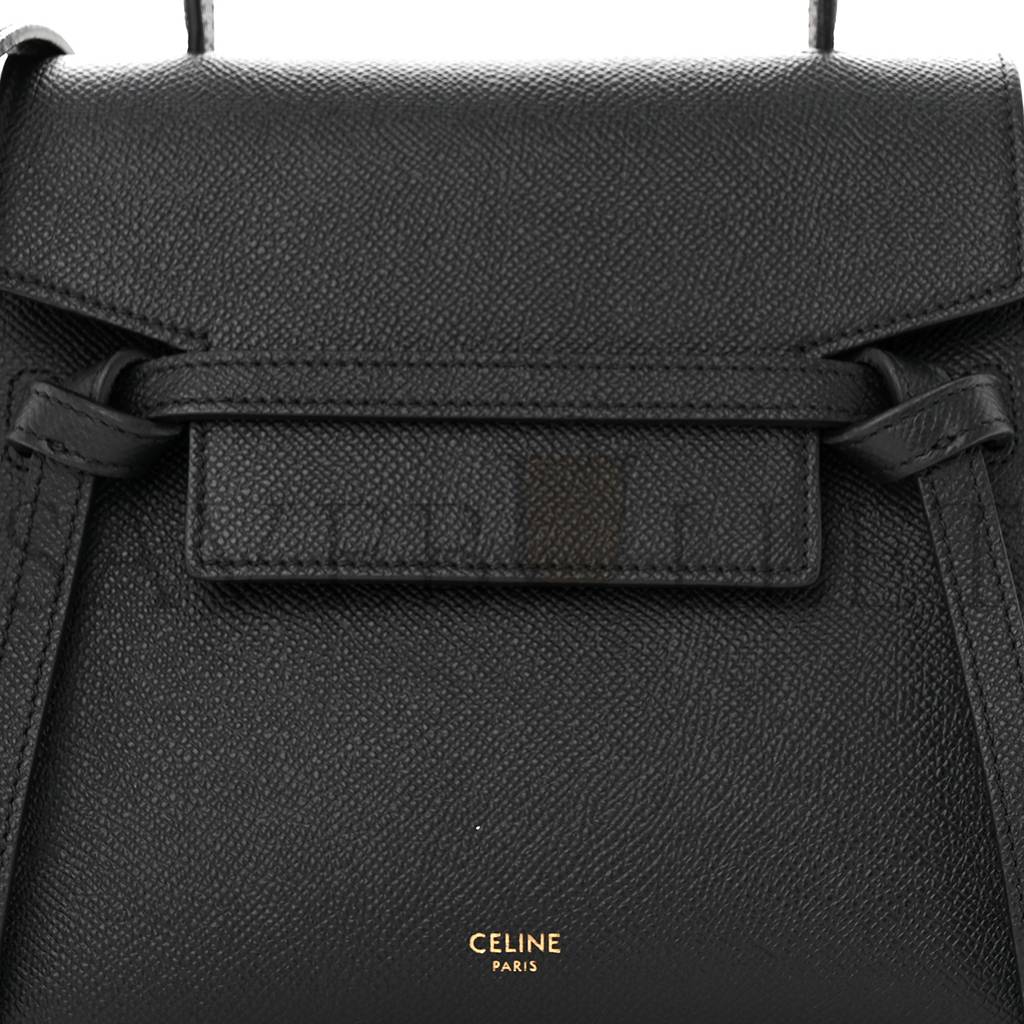 CELINE GRAINED CALFSKIN NANO BELT BAG BLACK (20*15*10cm) CELINE GRAINED CALFSKIN NANO BELT BAG BLACK (20*15*10cm)