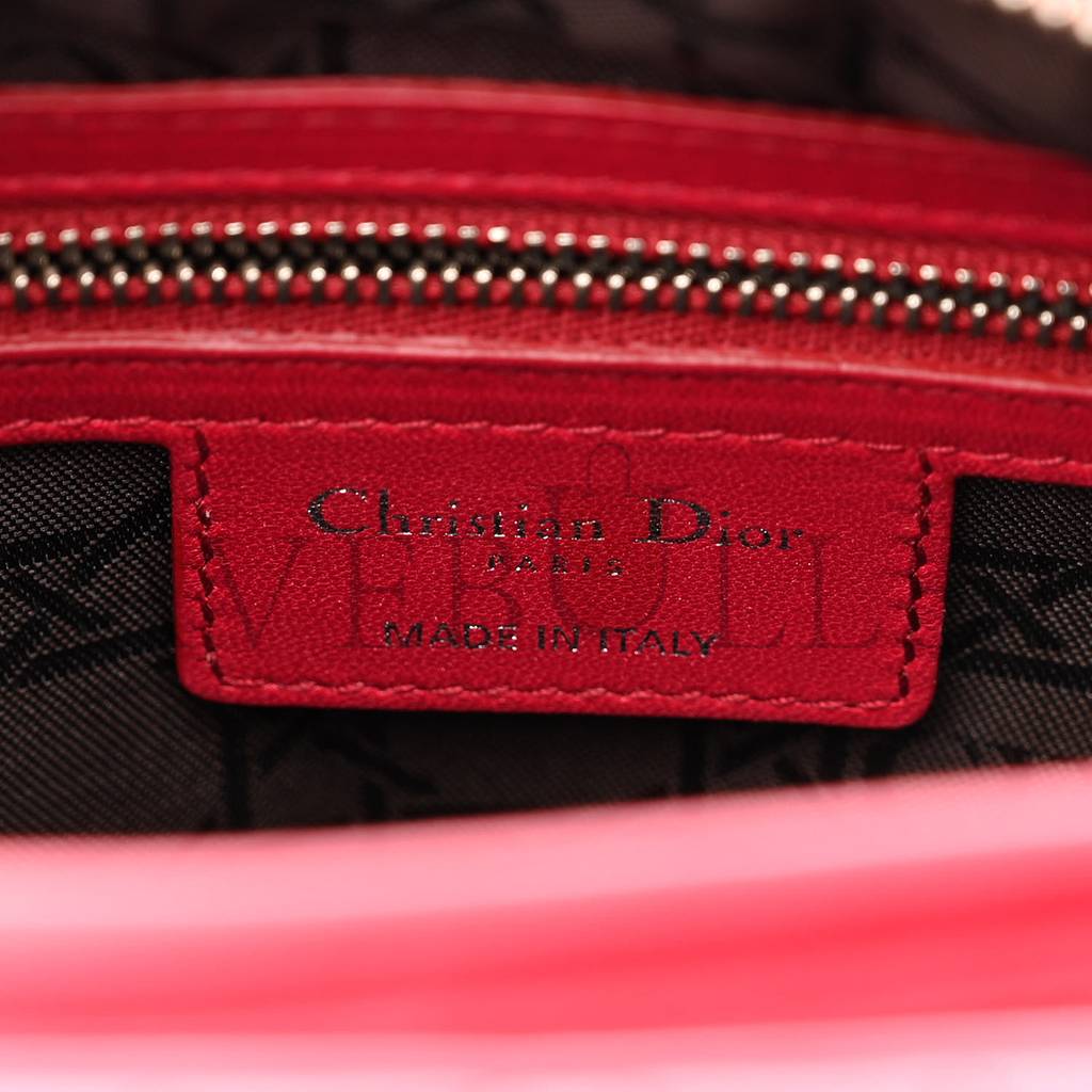 DIOR LAMBSKIN CANNAGE MEDIUM LADY DIOR RED (23*20*12.1cm)